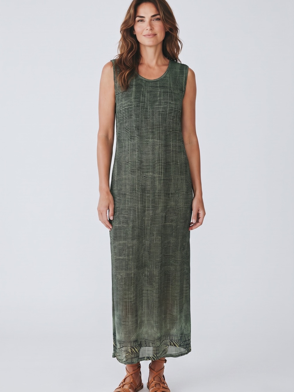 RAFAEL Olive Green Sleeveless Maxi Dress